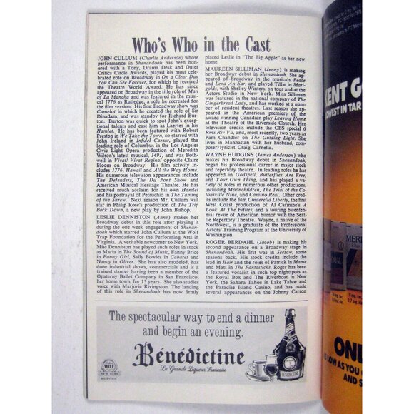 Shenandoah Playbill 1976 Alvin Theatre John Cullum Leslie Denniston Tony Holmes - Picture 6 of 7